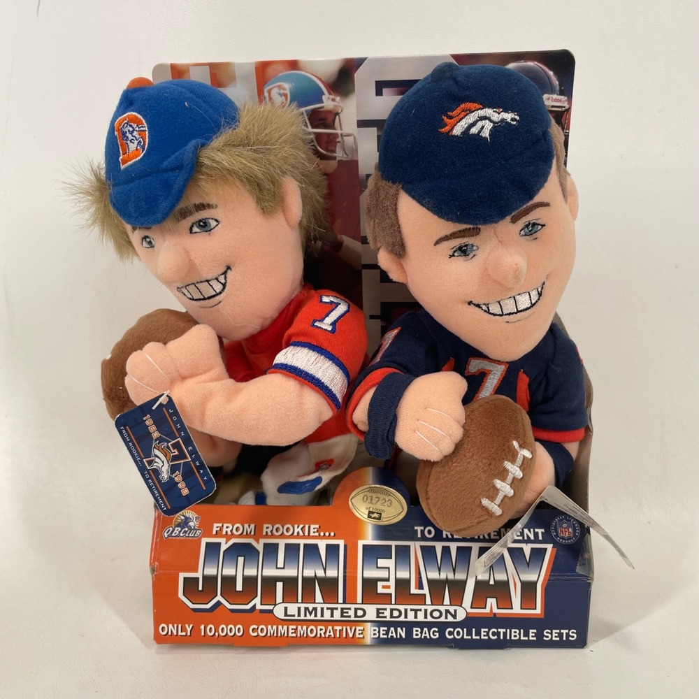 John Elway Denver Broncos Limited Edition Bean Bag 1999 NFL QB Club 1723/10000